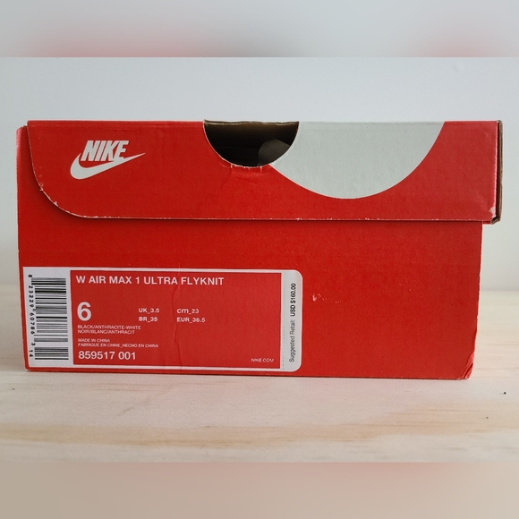 New Nike Air Max 1 Flynit - W size 6 - Picture 8 of 8